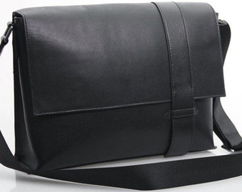 Leather Satchel Bag, Leather Messenger Bag Men, Black Leather Laptop ...