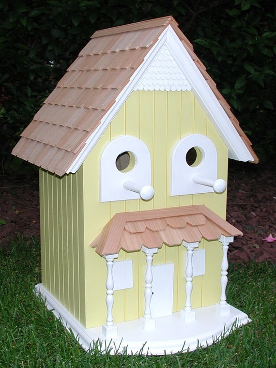 Items similar to Hand crafted, solid wood outdoor birdhouse with cedar ...