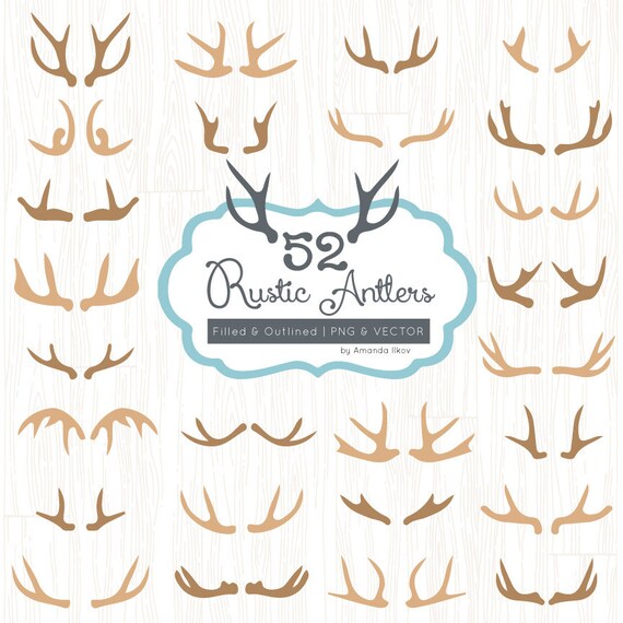 Premium Rustic Antlers Clipart Vectors For Commercial Design Or Crafts Premium Rustic Antlers Clipart Vectors For Commercial Design Or Crafts