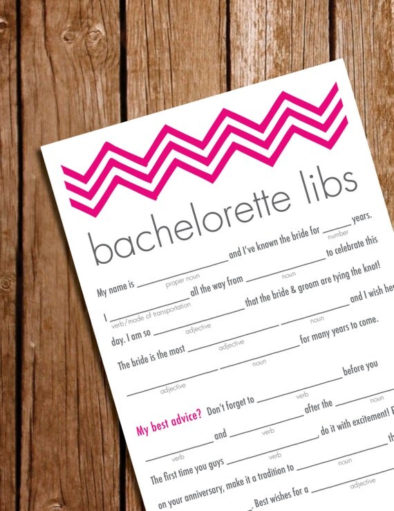 Printable-Bachelorette Party Game Mad Libs