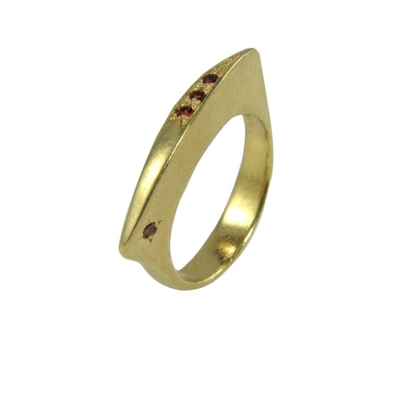 Moon Wedding Ring,Promise Ring 14k gold ring with Red Garnet Gemstone ...