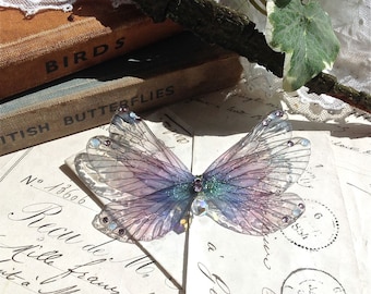 Pretty purple rainbow Faerie wing Small Brooch