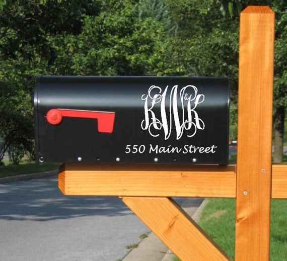 Mailbox Decal Custom Monogram Personalized by GeorgiaRestoration