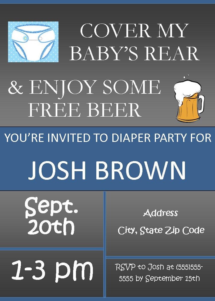 Diaper Shower Invite includes envelopes by JJPartyDesigns on Etsy