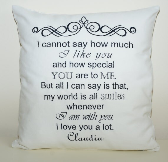 Personalized Cushion Pillow Cover.French Linen
