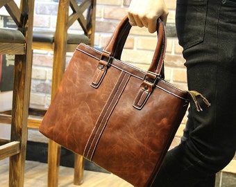 Popular items for mens leather satchel on Etsy