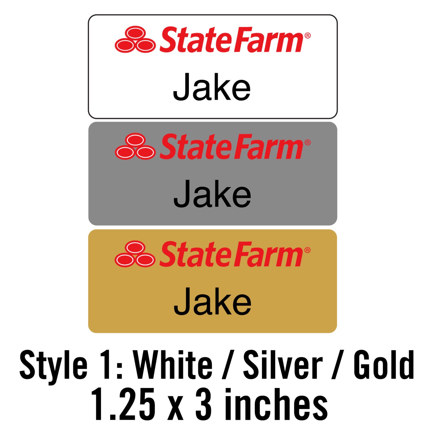 Custom State Farm Jake ANY NAME Employee Name Badge Tag