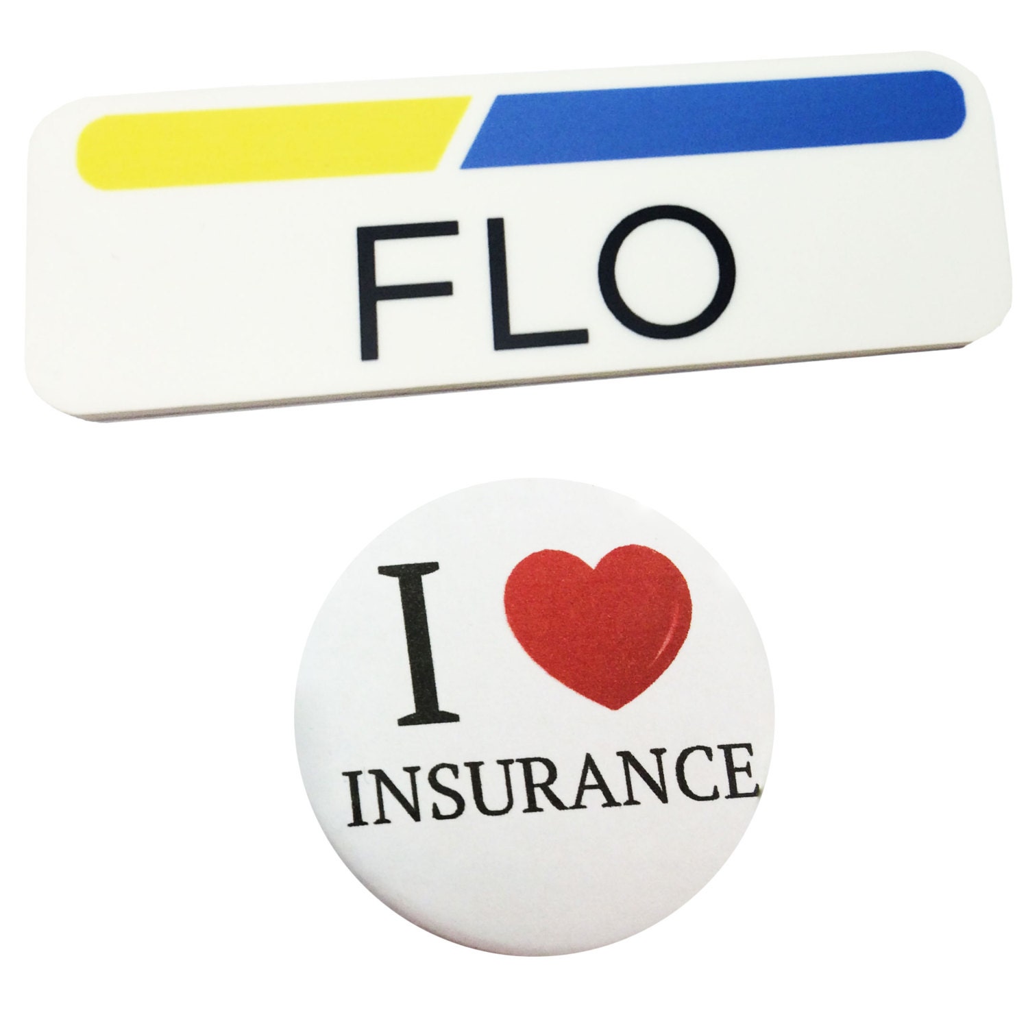 1 x 3 Plastic FLO Name Tag Badge & Button Progressive