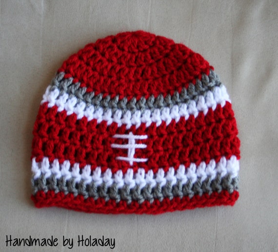 Items similar to Crochet Football Hat, Football Beanie, Baby Football ...