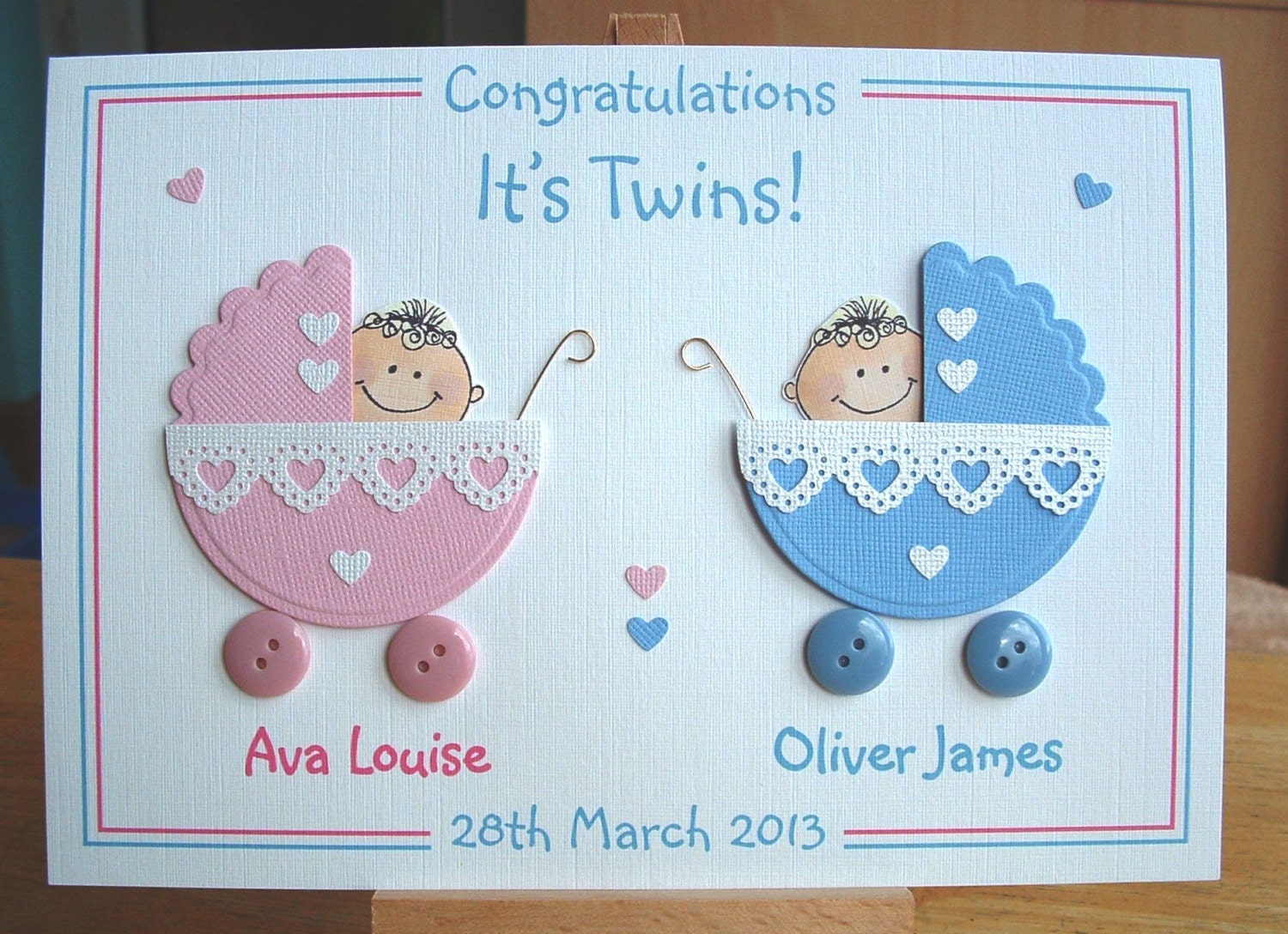 Congratulations twins new baby card new by CreativeCardsByKaz