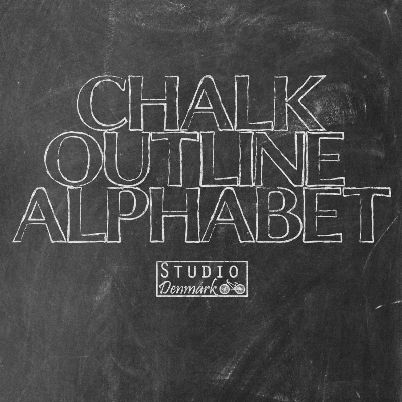 Chalk Outline Alphabet 45 Elements Realistic Chalk Alpha Effect