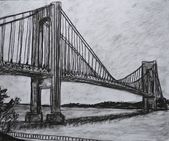 Verrazano Bridge NYC New York New York by DrawingNewYork on Etsy