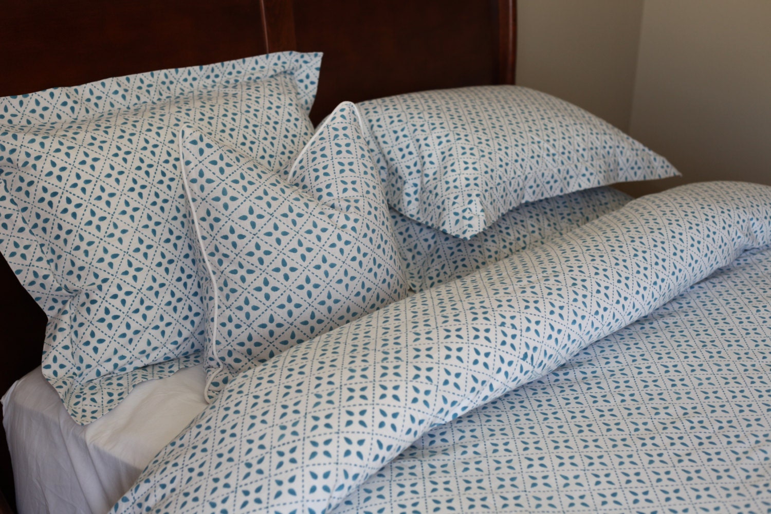 queen duvet cover/ queen bed cover / queen duvet set/ blue