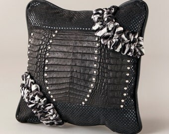 black crocodile pillow