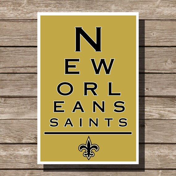 New Orleans Saints Poster Football Art Eyechart by TheBleacherBum