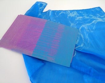 Silk scarf Cobalt blue / white Abstract screen print small 55x55