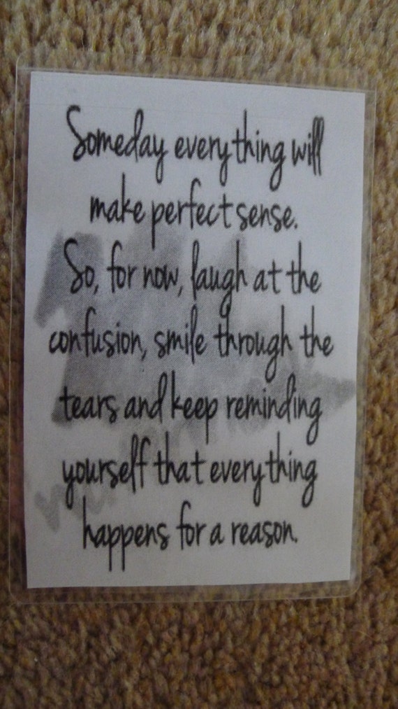 Items similar to Laminated Wallet Size Inspirational Quote/Message