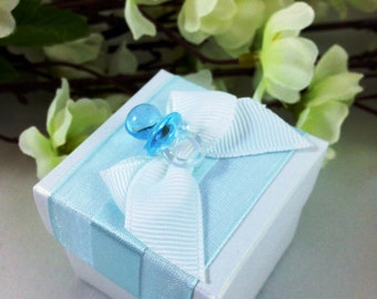25 Baby Blue Favor Box, Baby Shower