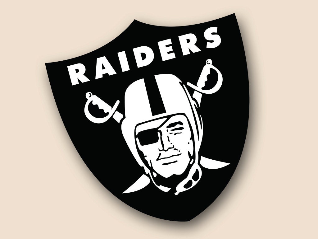 Oakland Raiders Vinyl CORNHOLE DECAL Logo Wall by CornholeDecals