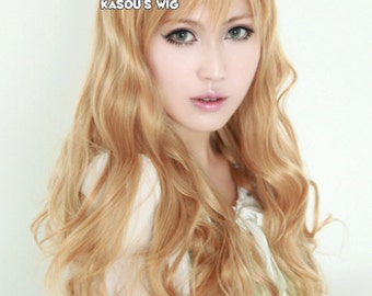 Mashiro Rima golden brown 80cm long body wavy curly lolita cosplay wig / lady wig / women wig - il_340x270.608210978_sm9z