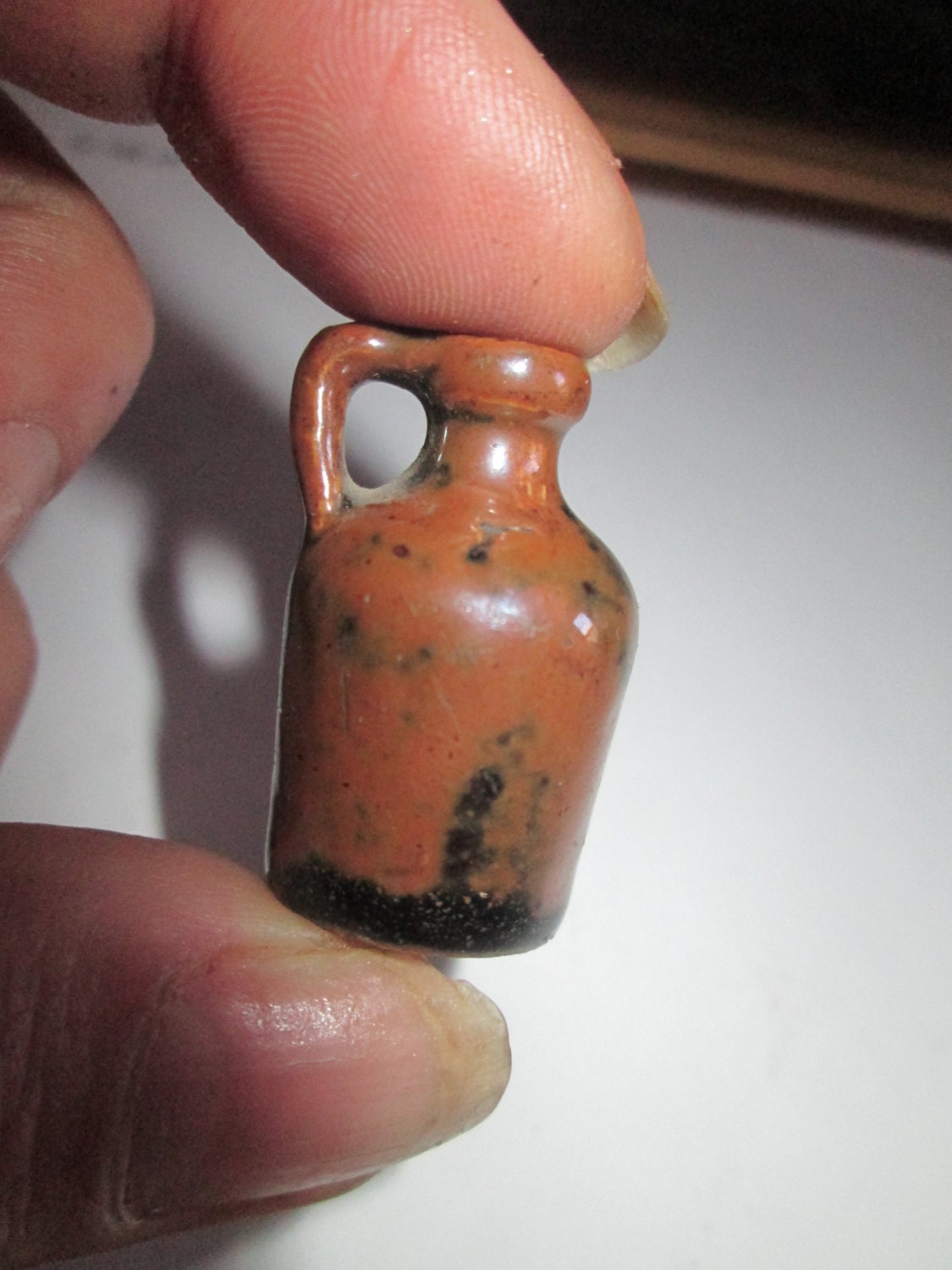 Miniature Pottery Dollhouse Clay Jug by GawdyGrandGarageSale