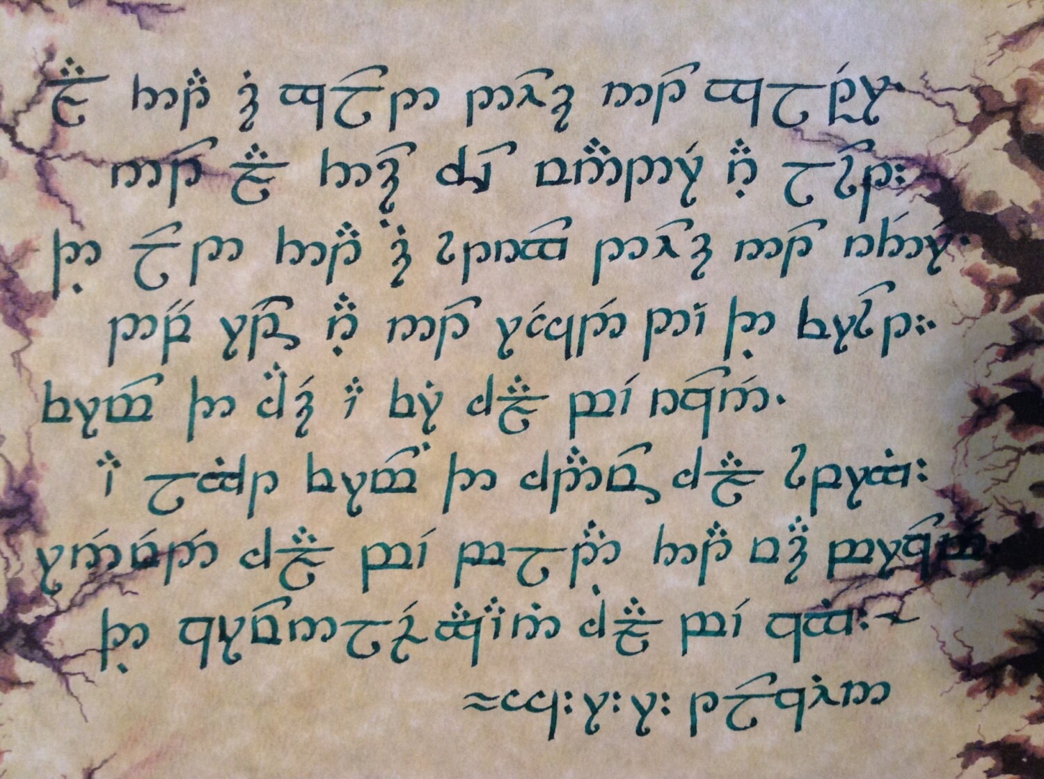 Tengwar phrases picture