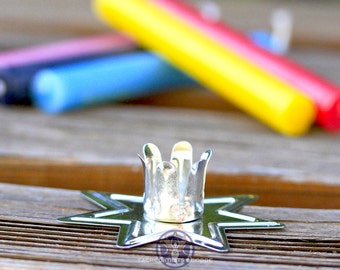 Silver Star Candle Holder - For spell & chime candles