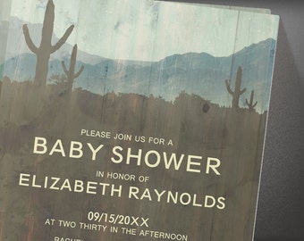 cactus baby shower invites