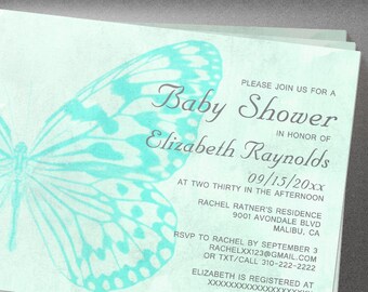 butterflies baby shower invites