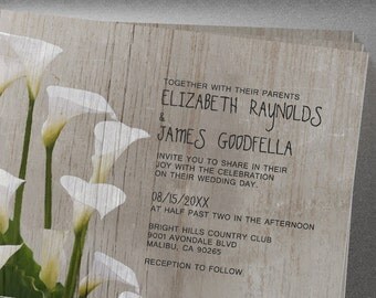 Calla Lillies Wedding invites