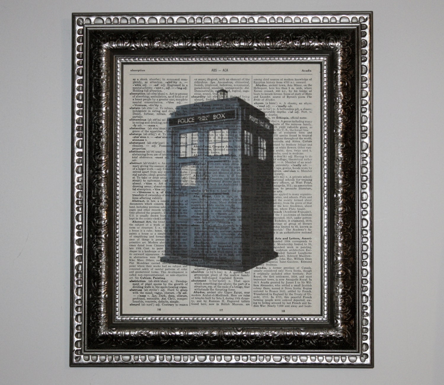 Tardis dictionary art print Doctor Who dr who 8x10 wall art