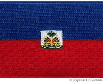 HAITI FLAG PATCH iron-on embroidered applique Top Quality