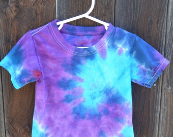 Purple and Blue Tie Dye Toddler Shirt (Size 2T)