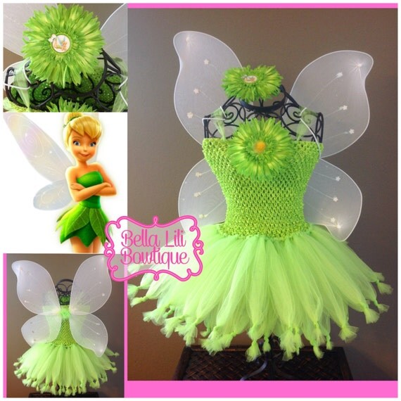 Tinkerbell Picie Fairy Tutu Dress Costume by BellaLiliBowtique