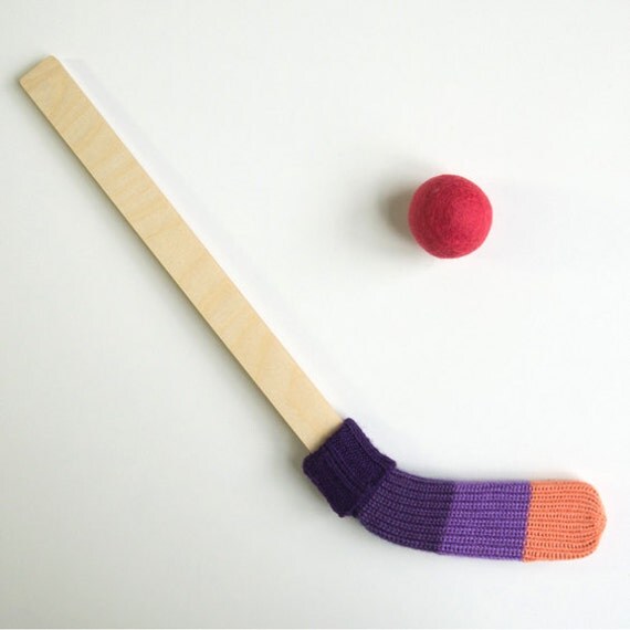 Mini Hockey stick / Pink & Purple by desEnfantillages on Etsy