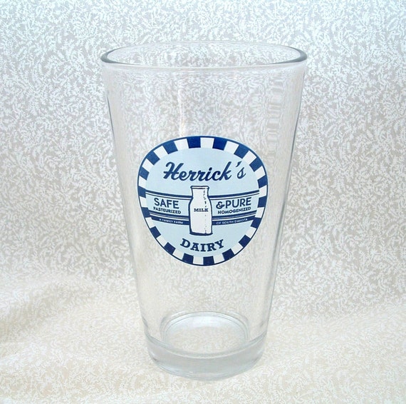 Vintage Anchor Hocking Glass With Herrick's Dairy Of South