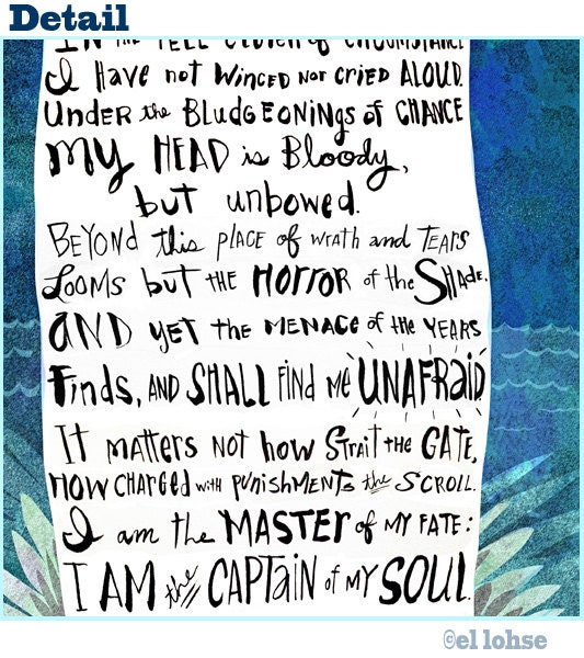 Captain of My Soul ... Invictus poem giclee art print