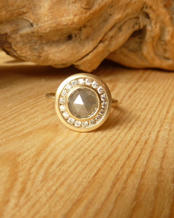 Rose Cut Diamond, Channel Set Halo Ring - Deposit