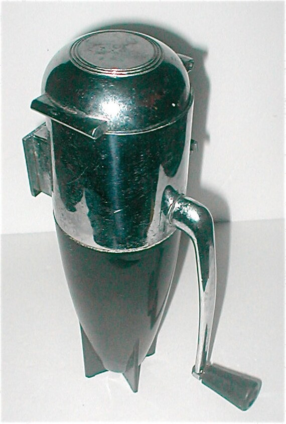 Mid Century Dazey Ice Crusher Modern Rocket Shaped Black and