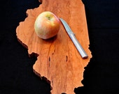 Illinois State Shaped Cutting Board Cherry Wood by Tony Reynolds Designs. Great Handmade Gift Idea