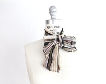 Vintage 1970s Jacqueline Ferrar Silk Scarf | Striped Silk Scarf