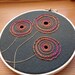hand embroidered hoop art - freeform flowers on repurposed pool table felt in 5 inch hoop by bo betsy - free shipping