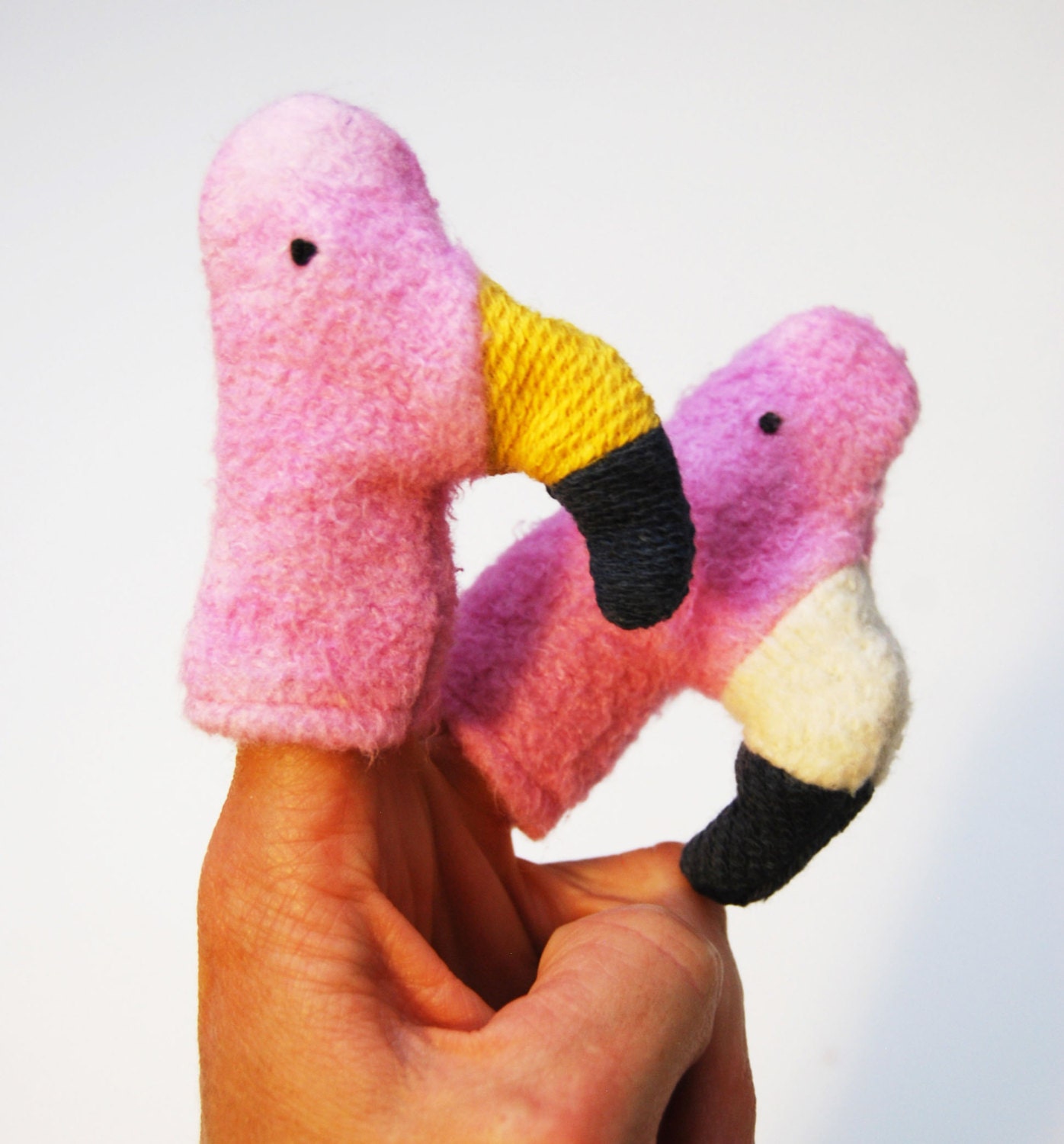 Eco Friendly Organic Flamingo Finger Puppet Tropical Bird Toy
