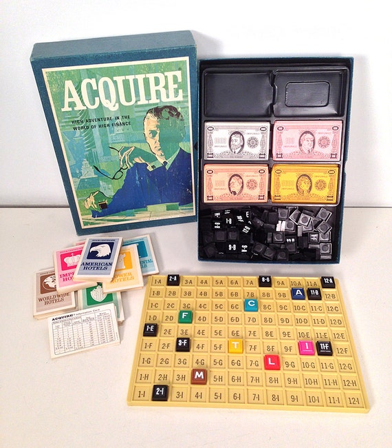vintage Acquire game 3M bookshelf game 1962