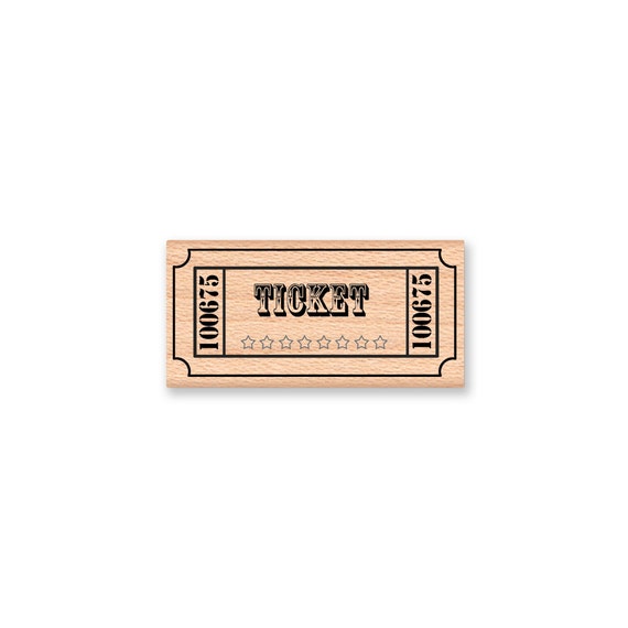 TICKET STAMP wood mounted rubber stamp4116