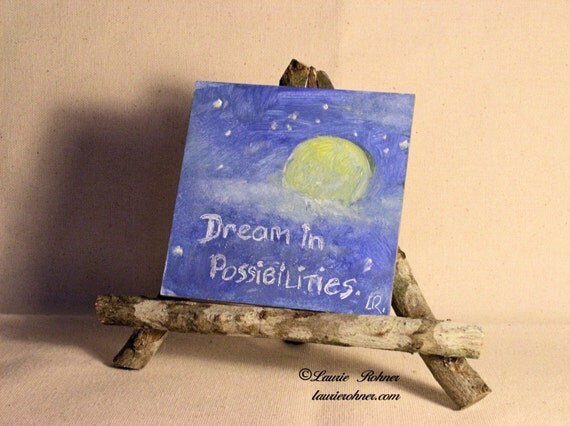 Whimsical Word Art Original Oil Painting