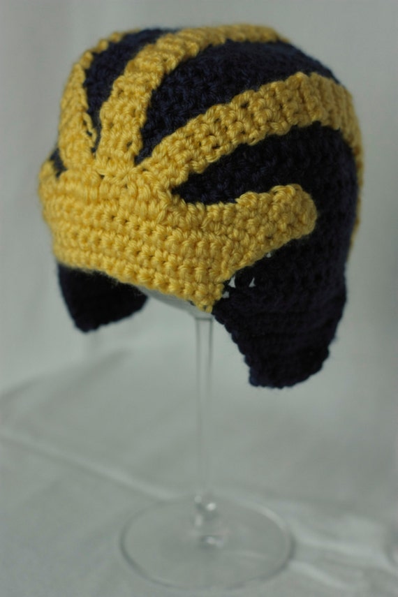 Crochet Newborn Michigan Wolverine Hat by sweetpeonydesigns