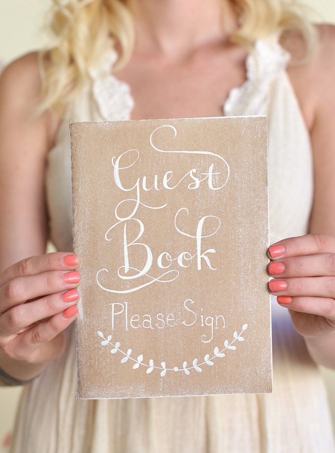 Wedding Guest Book Bridal Shower Guest Book Rustic by braggingbags