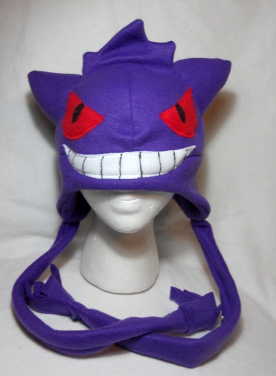 Pokemon Inspired Gengar Fleece Hat MADE TO ORDER by Higginstuff