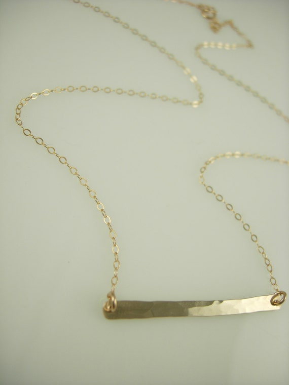 Hammered Gold Bar Necklace